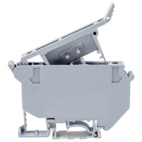 Poistková radová svorka, skrutková, na DIN lištu, sivá