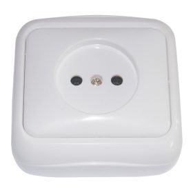 Zásuvka dvojpólová (bez ochr. kolíka), nadomietková