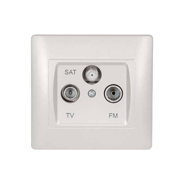 RHYME TV+FM+SAT ZÁSUVKA BIELA MET