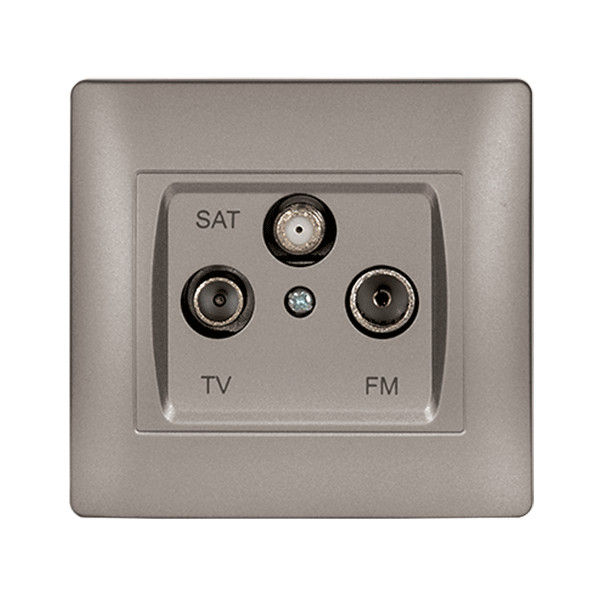 RHYME TV+FM+SAT ZÁSUVKA SIVÁ